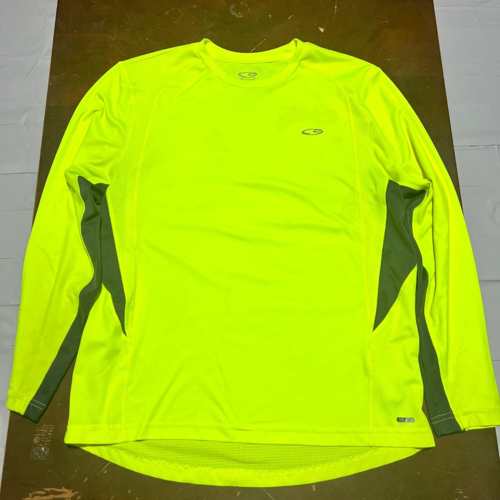 C9 by Champion Mens Duo Dry Long Sleeve Performance Shirt Neon Yellow Large